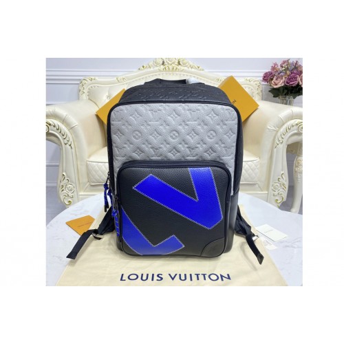 Louis Vuitton M59924 Dean Backpack in Black and Gray Taurillon leather