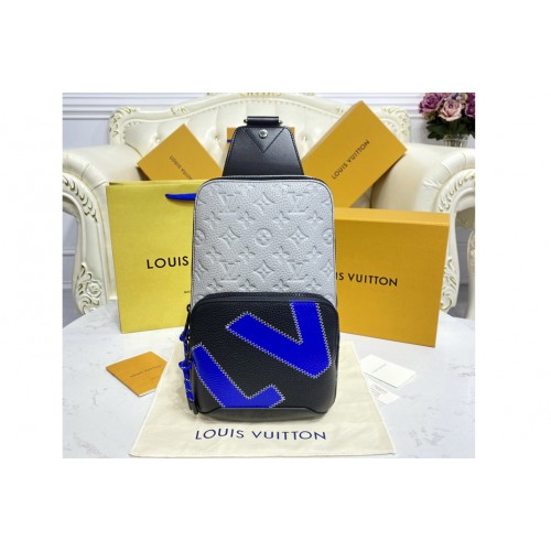 Louis Vuitton M59926 Avenue Slingbag in Black and Gray Taurillon leather