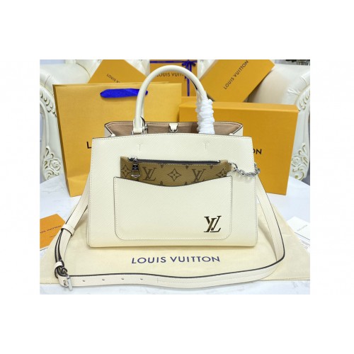Louis Vuitton M59953 Marelle Tote MM bag in White Epi leather