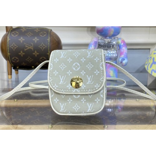 Louis Vuitton M60018 Pochette Cancun Shoulder Bag in Beige Monogram Denim Canvas