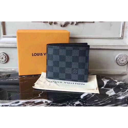 Louis Vuitton N60053 Amerigo Wallet in Damier Graphite Canvas