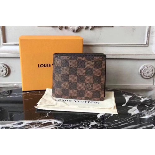 Louis Vuitton N60053 Amerigo Wallet in Damier Ebene Canvas