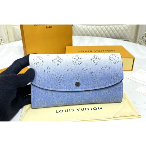 Louis Vuitton M60143 Iris wallet in Gradient Blue Mahina perforated calf leather