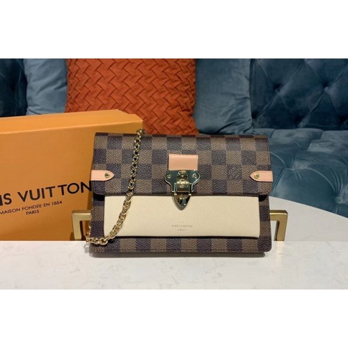 Louis Vuitton N60237 Vavin chain wallet Damier Ebene Canvas And Beige Leather