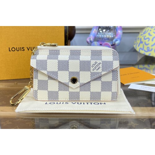 Louis Vuitton N60498 Card Holder Recto Verso Wallet in Damier Azur coated canvas