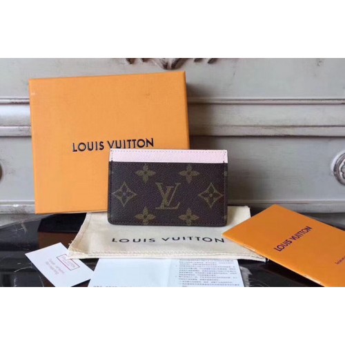 Louis Vuitton M60703 Card Holder in Pink Monogram Canvas