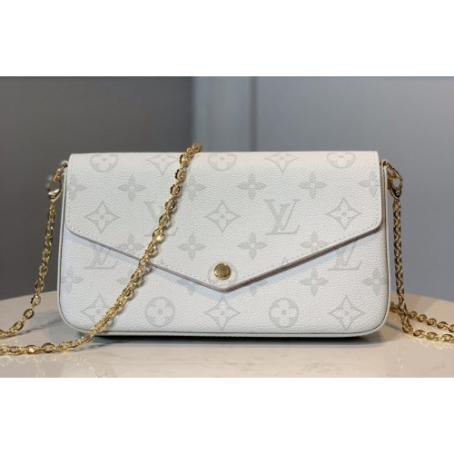 Louis Vuitton M61276 Pochette Felicie Bag in White Monogram canvas