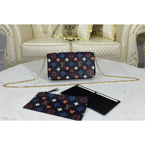 Louis Vuitton M80232 Game On Felicie Pochette Bag in Black Transformed Game On canvas