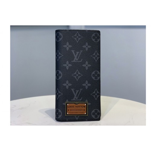 Louis Vuitton M61697 Brazza Wallet in Monogram Eclipse Canvas