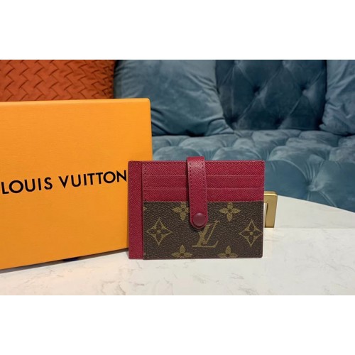 Louis Vuitton M61730 Card Holder Wallet Monogram Canvas And Red Calf Leather