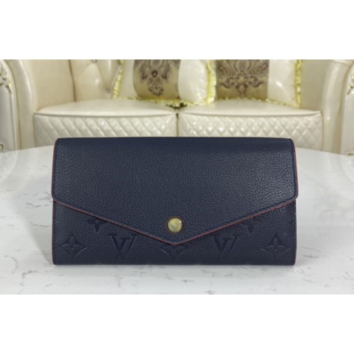 Louis Vuitton M62125 Sarah wallet in Navy Blue   Red Monogram Empreinte leather
