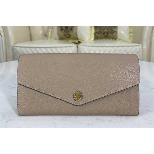 Louis Vuitton M68708 Sarah wallet Touterelle Beige Monogram Empreinte leather