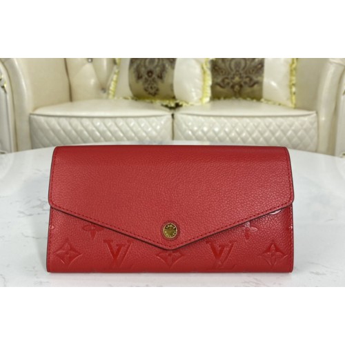 Louis Vuitton M63690 Sarah wallet in Scarlet Red Monogram Empreinte leather