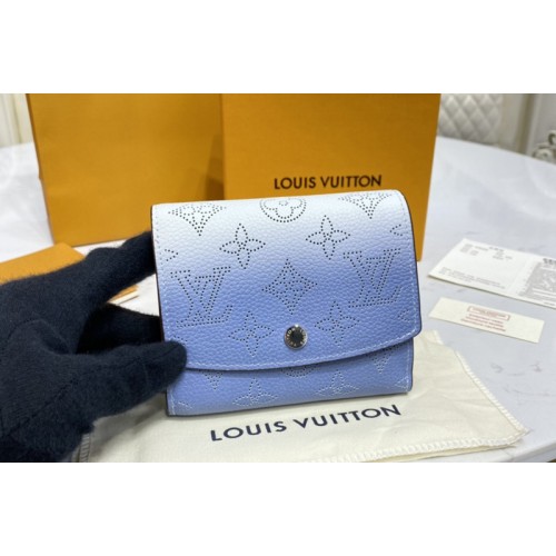 Louis Vuitton M62540 Iris compact wallet in Gradient Blue Mahina perforated calf leather
