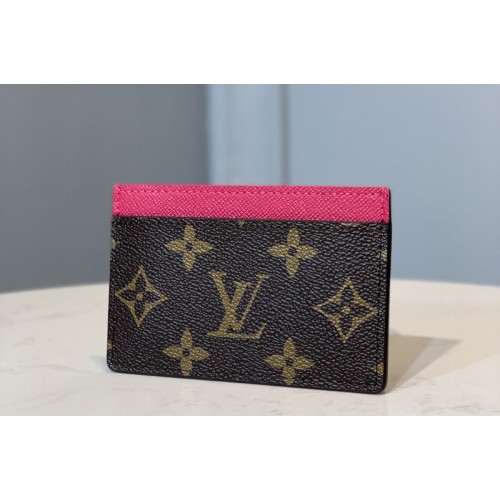 Louis Vuitton M60703 Card Holder in Pink Monogram Canvas