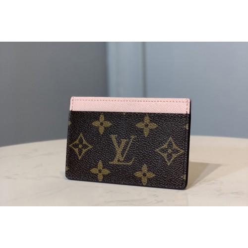 Louis Vuitton M60703 Card Holder in Light Pink Monogram Canvas