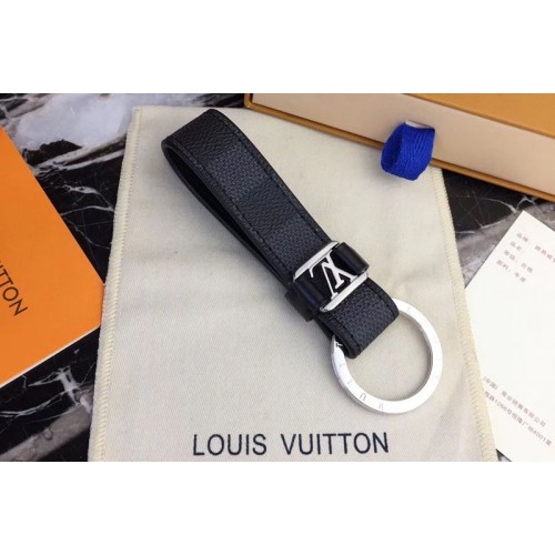 Louis Vuitton M62706 Dragonne Key Holder Damier Graphite Canvas Silver Hardware