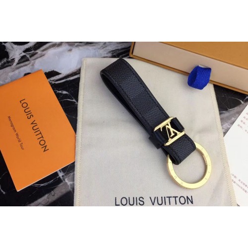 Louis Vuitton M62706 Dragonne Key Holder Damier Graphite Canvas Gold Hardware