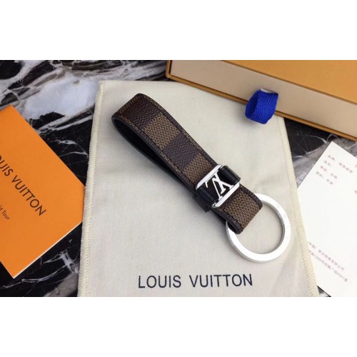 Louis Vuitton M62706 Dragonne Key Holder Damier Ebene Canvas Silver Hardware