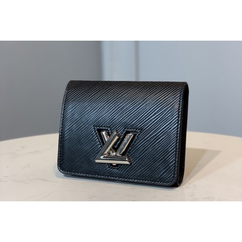 Louis Vuitton M64414 Twist compact wallet in Black Epi leather