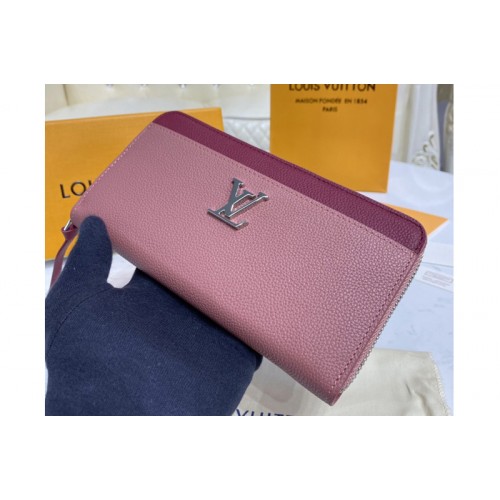 Louis Vuitton M67540 Lockme Zippy wallet in Pink Burgundy Calf leather