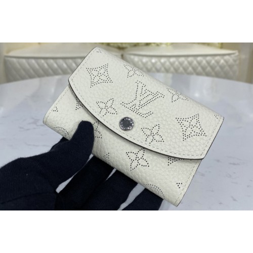 Louis Vuitton M62542 iris compact wallet in White Mahina leather