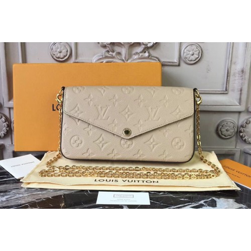 Louis Vuitton M62299 Pochette Felicie Bags in Papyrus Monogram Empreinte Leather