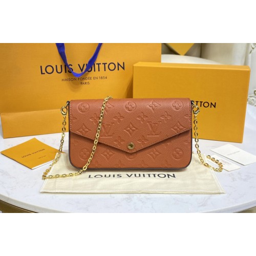 Louis Vuitton M81531 Felicie Pochette Bag in Brown Monogram Empreinte Leather Louis Vuitton M81531 Felicie Pochette Bag in Brown Monogram Empreinte Leather