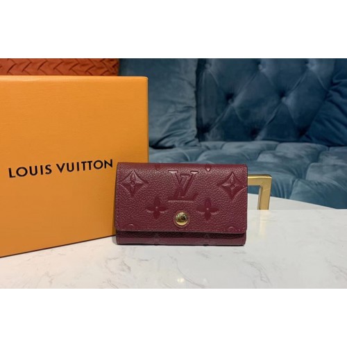 Louis Vuitton M63708 6-Key Holder Bordeaux Monogram Empreinte leather