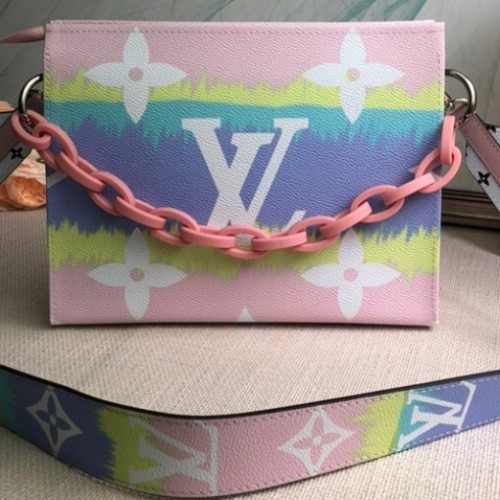 Louis Vuitton M69137 Escale Poche Toilette 26 Bag With Strap in Pink Monogram Canvas
