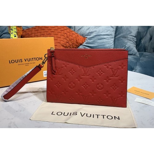 Louis Vuitton M68707 Pochette Melanie MM Bag in Red Monogram Empreinte leather