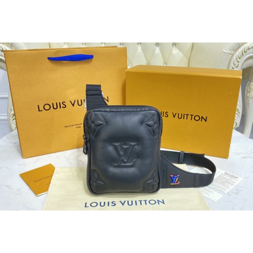 Louis Vuitton M68773 Asymmetrical Sling Bag in Black Lambskin leather