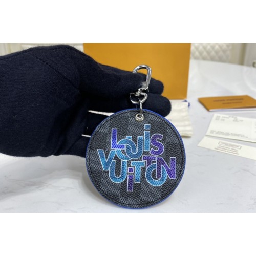 Louis Vuitton M68836 Round Illustre bag charm and key holder in Damier Graphite canvas
