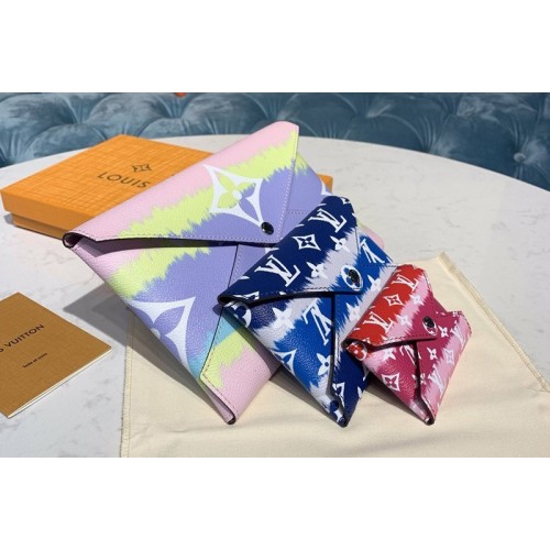 Louis Vuitton M69119 Escale Pochette Kirigami In Pastel   Blue   Red Monogram Canvas