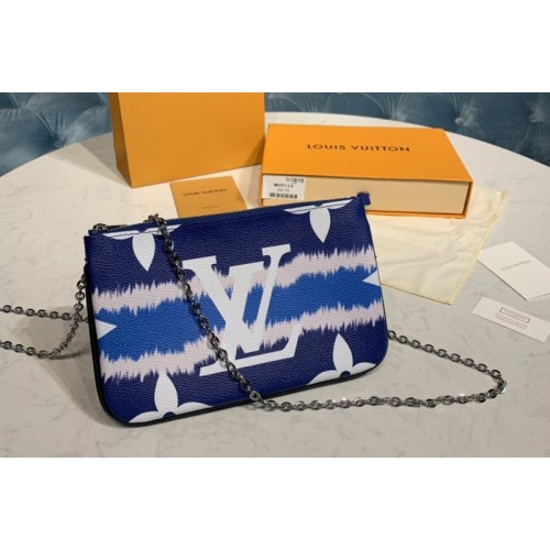 Louis Vuitton M69124 Escale Pochette Double Zip Bag in Blue Monogram Canvas