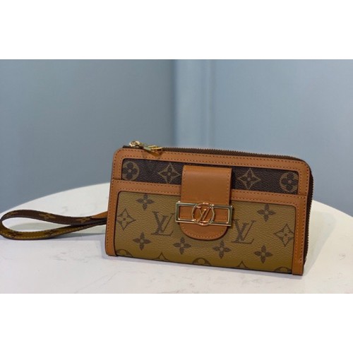 Louis Vuitton M69162 Dauphine Wallet in Monogram and Monogram Reverse coated canvas