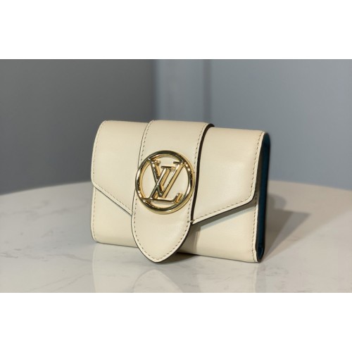 Louis Vuitton M69176 Pont 9 compact wallet in Cream Cowhide leather