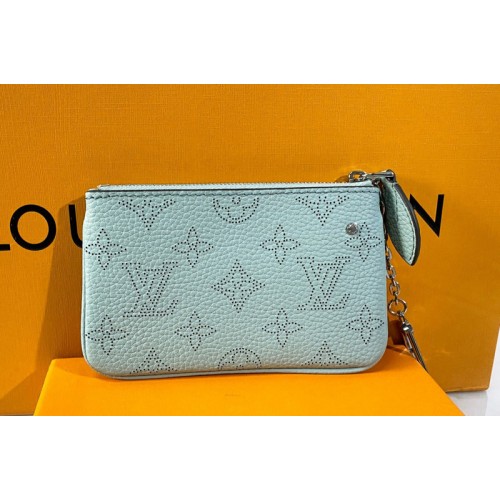 Louis Vuitton M69532 Key Pouch In Blue Mahina leather