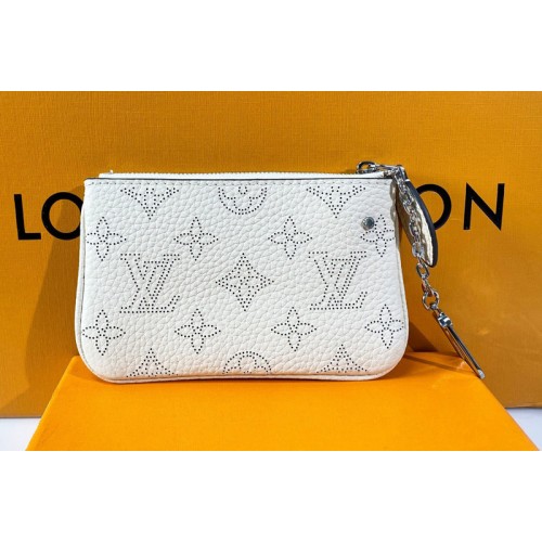 Louis Vuitton M69532 Key Pouch In White Mahina leather