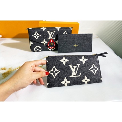 Louis Vuitton M69515 Crafty Pochette Felicie Bag in Black Monogram Empreinte leather