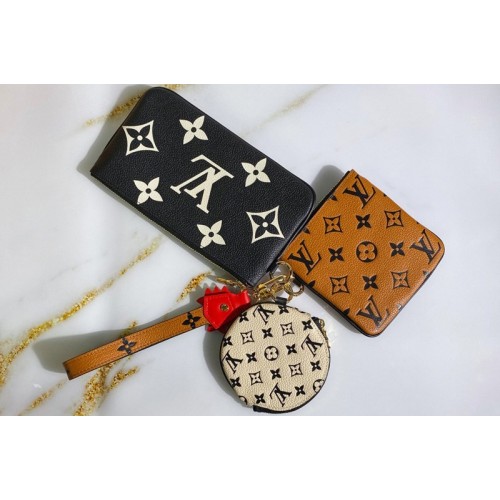 Louis Vuitton M69516 Crafty Trio Pouch in Caramel   Cream   Black Monogram Empreinte leather