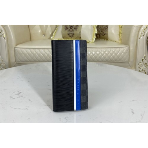 Louis Vuitton M69540 Brazza wallet in Black Epi leather and Damier Graphite coated canvas