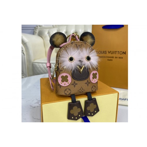 Louis Vuitton M69552 Palm Springs Bear bag charm and key holder on Monogram canvas  mink  leather