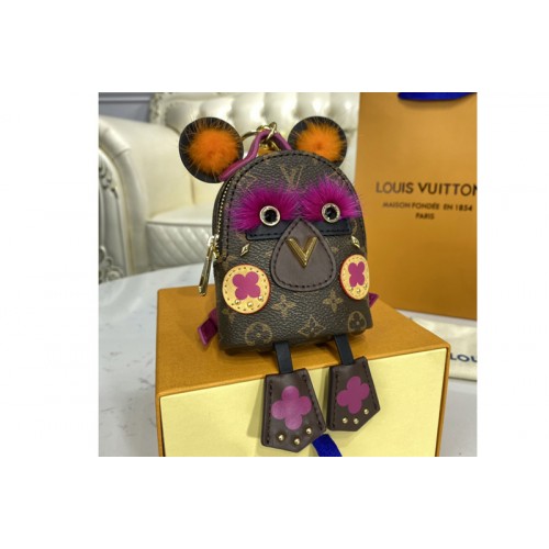 Louis Vuitton M69552 Palm Springs Bear bag charm and key holder on Monogram canvas  mink  leather