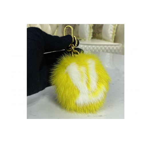 Louis Vuitton M69563 Fur bag charm and key holder on Yellow