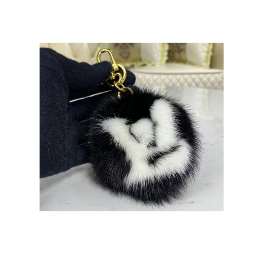Louis Vuitton M69563 Fur bag charm and key holder on Black