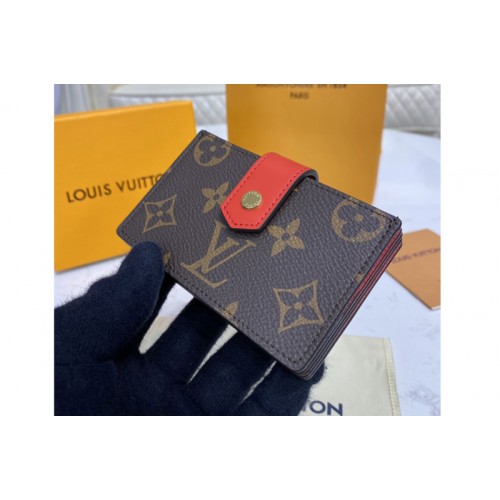 Louis Vuitton M69762 Card Holder in Monogram coated canvas and Red