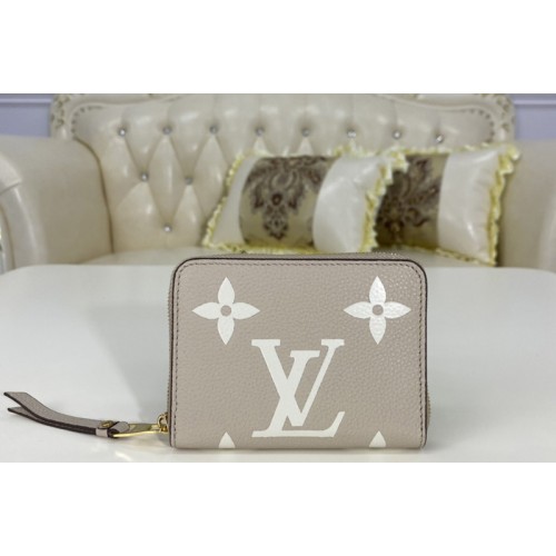 Louis Vuitton M69797 Zippy Coin Purse in Gray Cream Monogram Empreinte leather