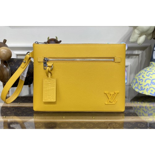 Louis Vuitton M69837 Takeoff Pouch in Yellow grained calf leather