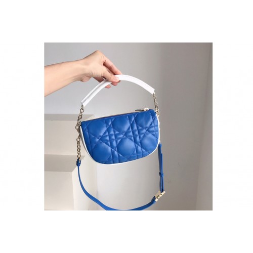 Christian Dior M7200 Small Dior Vibe Hobo bag in Blue Cannage Lambskin